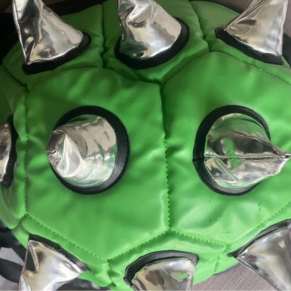 USED Green Silver 3D Spiked Bowser Backpack : PLEASE READ DESCRIPTION - Picture 7 of 9